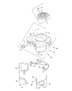 Kohler Cv680-3011 Blower Housing And Baffles Diagram and Parts List for RECON48 53AH8ST3050-23HP Cub Cadet Lawn Tractor